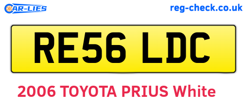 RE56LDC are the vehicle registration plates.