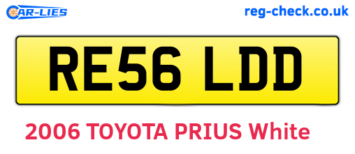 RE56LDD are the vehicle registration plates.