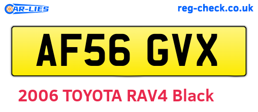 AF56GVX are the vehicle registration plates.