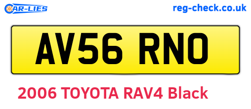 AV56RNO are the vehicle registration plates.