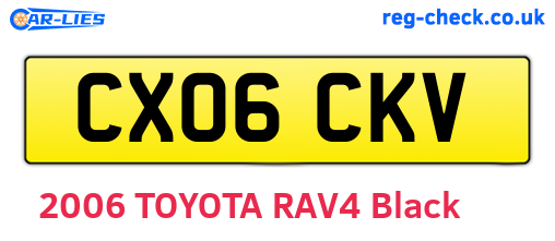 CX06CKV are the vehicle registration plates.