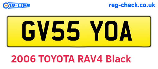 GV55YOA are the vehicle registration plates.