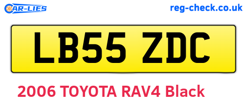 LB55ZDC are the vehicle registration plates.