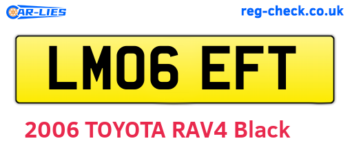 LM06EFT are the vehicle registration plates.