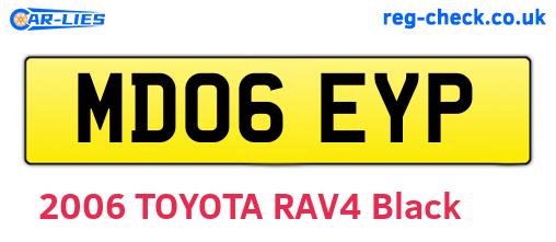MD06EYP are the vehicle registration plates.