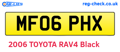 MF06PHX are the vehicle registration plates.