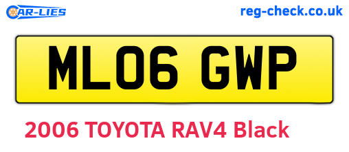 ML06GWP are the vehicle registration plates.