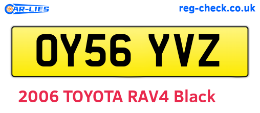 OY56YVZ are the vehicle registration plates.