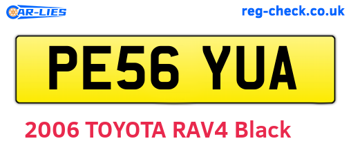 PE56YUA are the vehicle registration plates.
