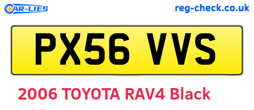 PX56VVS are the vehicle registration plates.