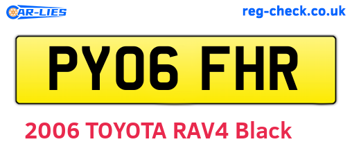 PY06FHR are the vehicle registration plates.