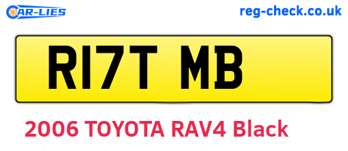 R17TMB are the vehicle registration plates.