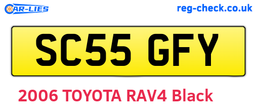 SC55GFY are the vehicle registration plates.
