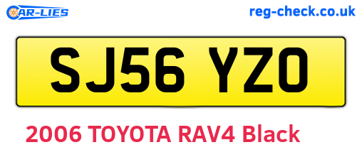 SJ56YZO are the vehicle registration plates.