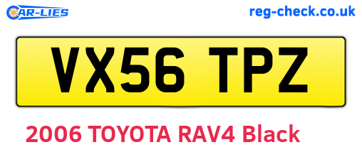VX56TPZ are the vehicle registration plates.