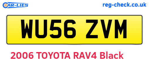 WU56ZVM are the vehicle registration plates.