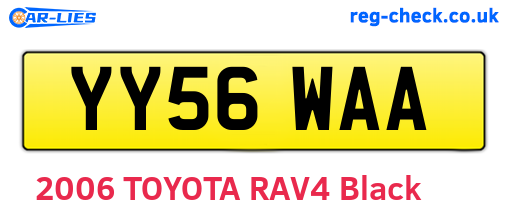 YY56WAA are the vehicle registration plates.