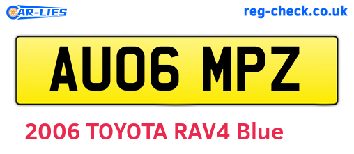 AU06MPZ are the vehicle registration plates.