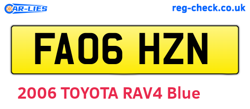 FA06HZN are the vehicle registration plates.