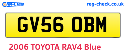 GV56OBM are the vehicle registration plates.
