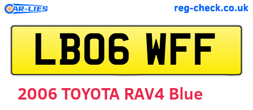 LB06WFF are the vehicle registration plates.