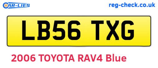 LB56TXG are the vehicle registration plates.