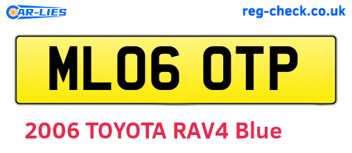 ML06OTP are the vehicle registration plates.