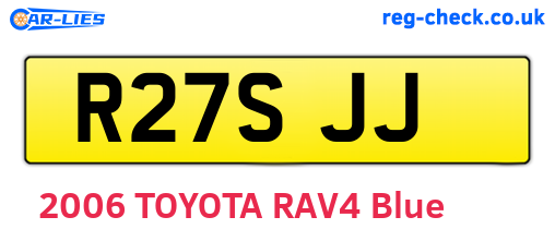R27SJJ are the vehicle registration plates.