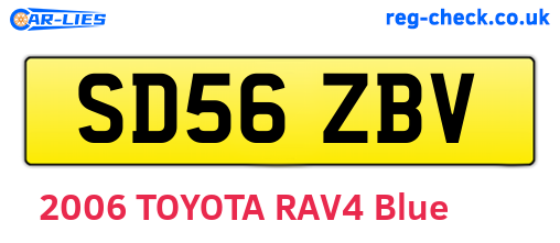 SD56ZBV are the vehicle registration plates.