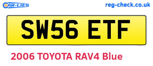 SW56ETF are the vehicle registration plates.