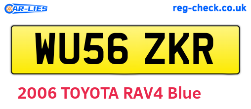 WU56ZKR are the vehicle registration plates.