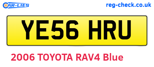 YE56HRU are the vehicle registration plates.