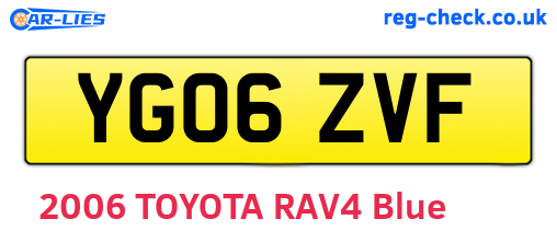 YG06ZVF are the vehicle registration plates.