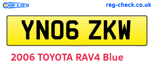 YN06ZKW are the vehicle registration plates.