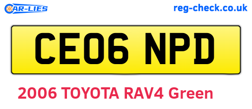 CE06NPD are the vehicle registration plates.