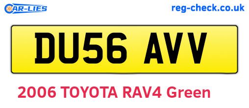 DU56AVV are the vehicle registration plates.