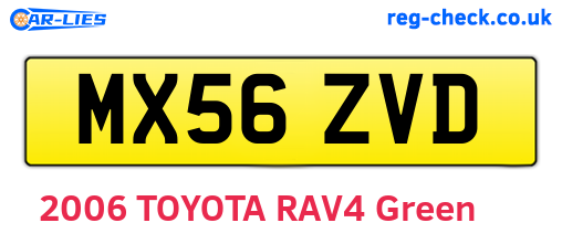 MX56ZVD are the vehicle registration plates.