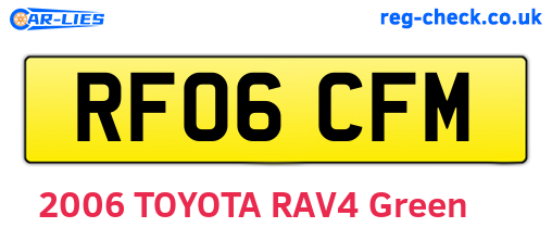 RF06CFM are the vehicle registration plates.