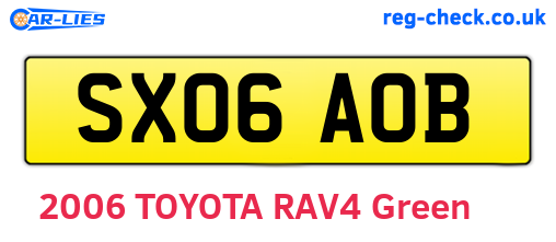 SX06AOB are the vehicle registration plates.