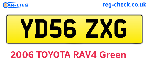 YD56ZXG are the vehicle registration plates.