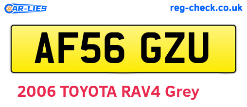 AF56GZU are the vehicle registration plates.