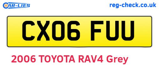 CX06FUU are the vehicle registration plates.