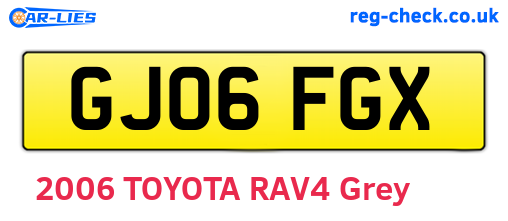 GJ06FGX are the vehicle registration plates.