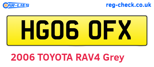 HG06OFX are the vehicle registration plates.
