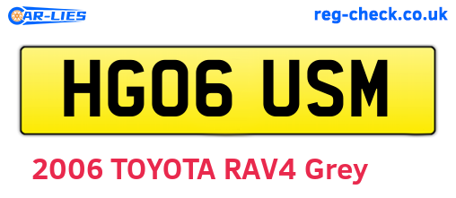 HG06USM are the vehicle registration plates.