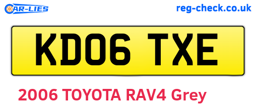 KD06TXE are the vehicle registration plates.