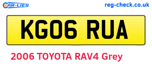 KG06RUA are the vehicle registration plates.