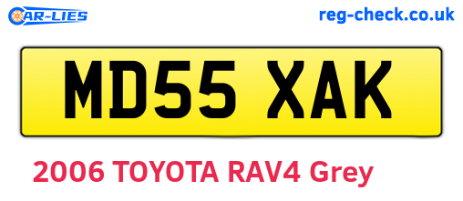 MD55XAK are the vehicle registration plates.