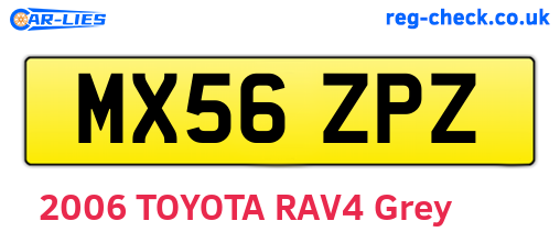 MX56ZPZ are the vehicle registration plates.