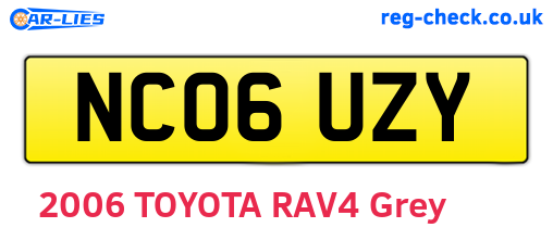 NC06UZY are the vehicle registration plates.